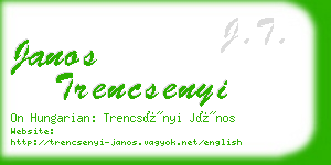 janos trencsenyi business card